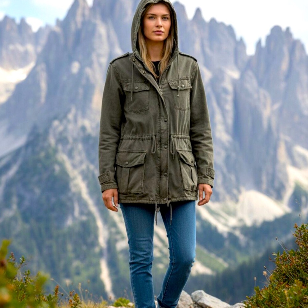 Talula Aritzia Trooper Jacket Olive Green Utility Size M
